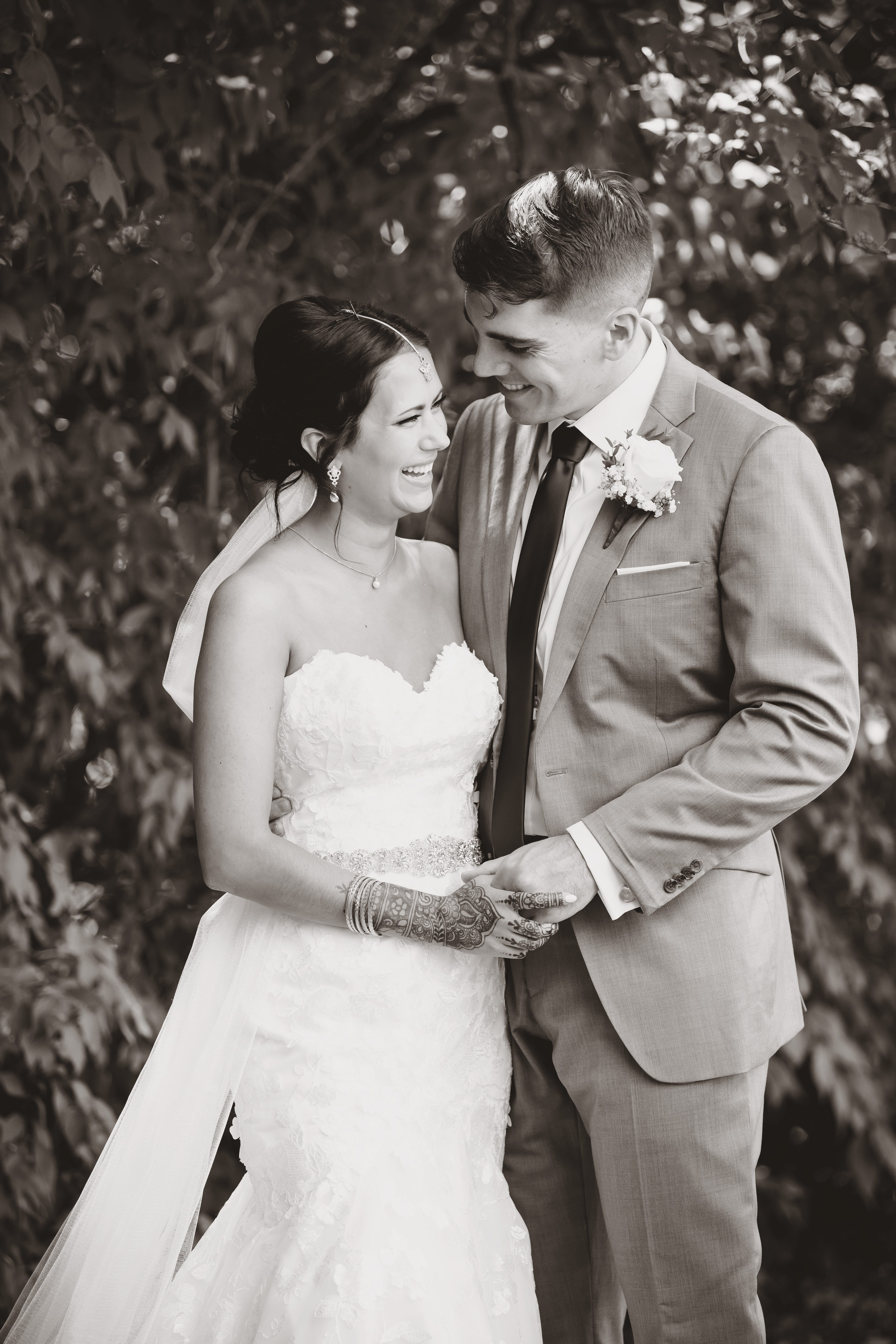 A timeless, black and white photograph for the newlyweds to treasure forever