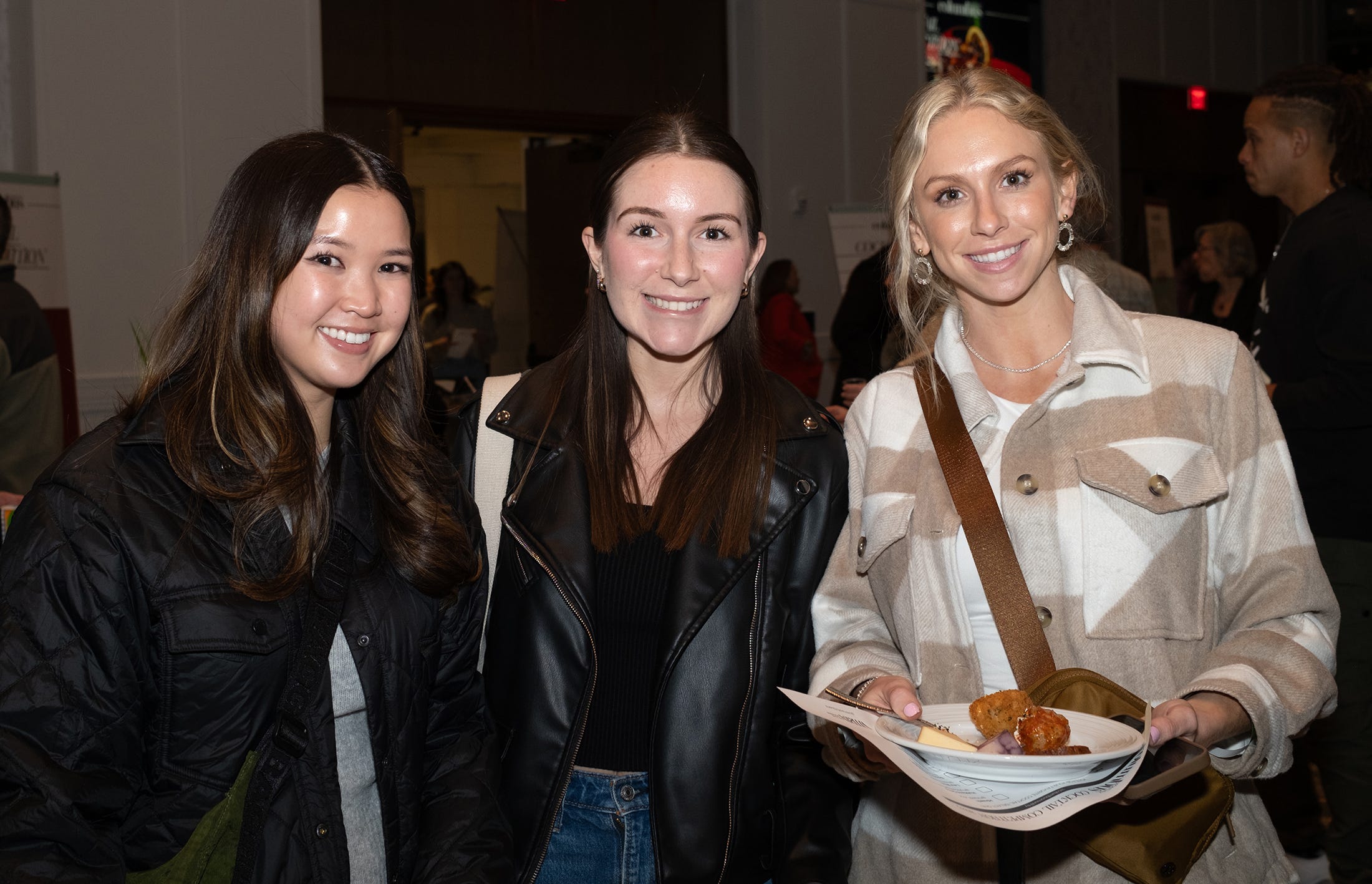 Megan Cho, Ally Blum and Ellie Krug at the first Columbus Monthly Cocktail Competition, hosted by Vitria on the Square on Nov. 15, 2023 (Photo by Tim Johnson)