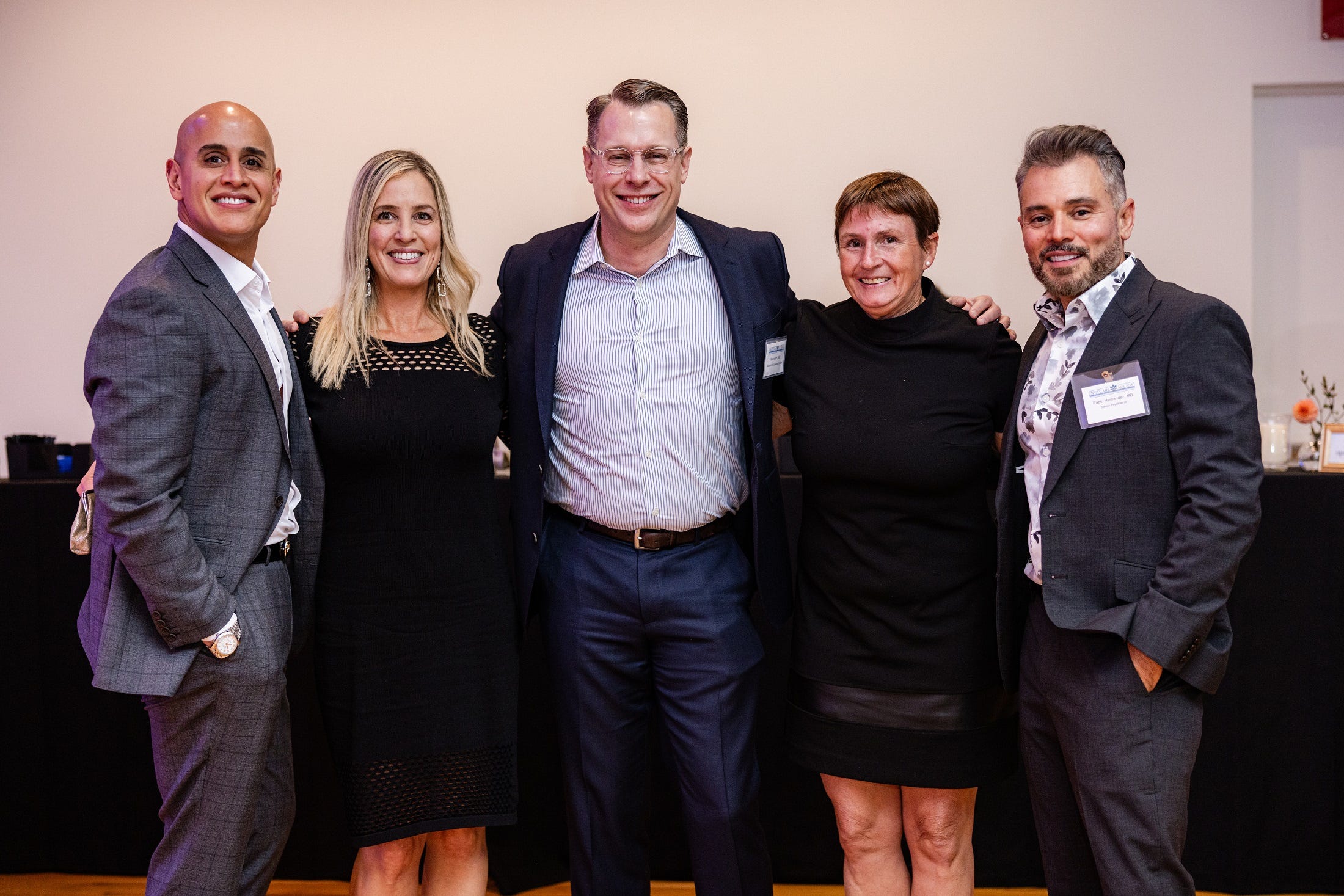Jose Otero, Dr. Megan Schabbing, Dr. Brian Stroh, Lisa Pierce Reisz and Dr. Pablo Hernandez at the Netcare Foundation’s annual Community Awards & Recognition Dinner, held Oct. 18, 2023, at the Columbus Museum of Art